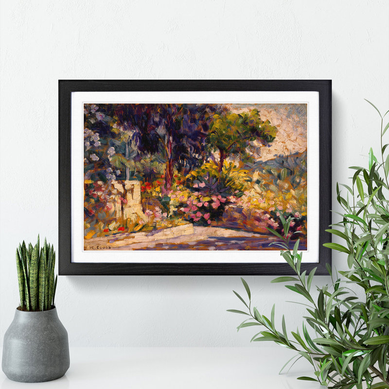 The Flowered Terrace by Henri-Edmond Cross - Picture Frame Painting, Black, 48cm H x 65cm W x 2cm D