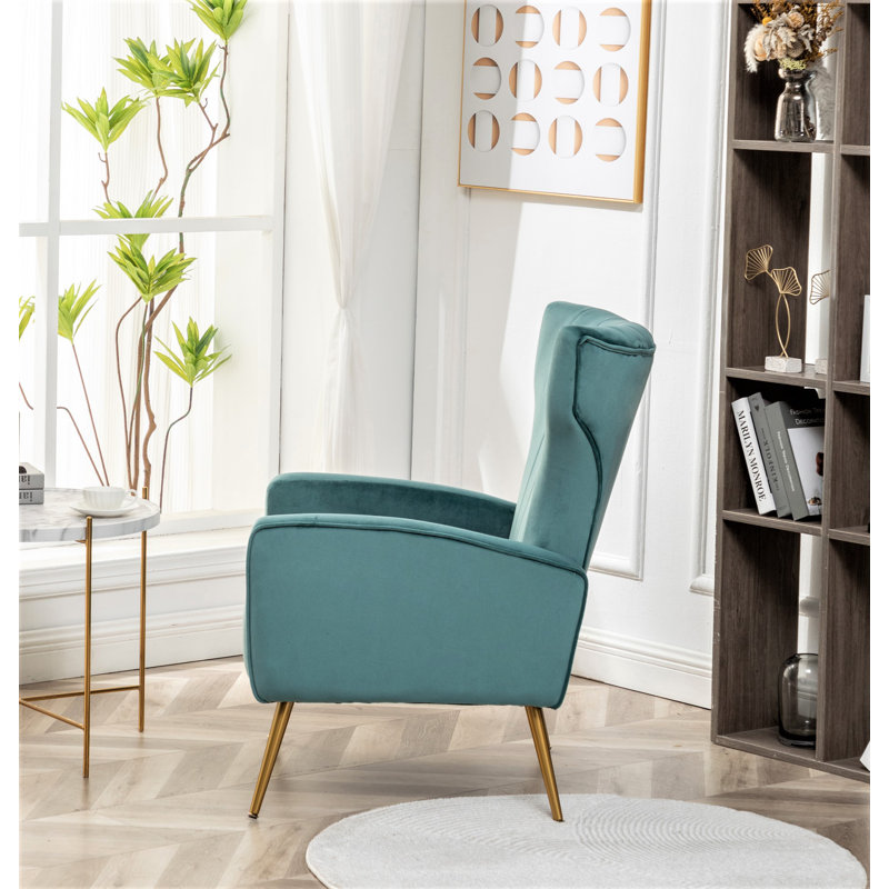 Ceijay Velvet Armchair, Teal Velvet