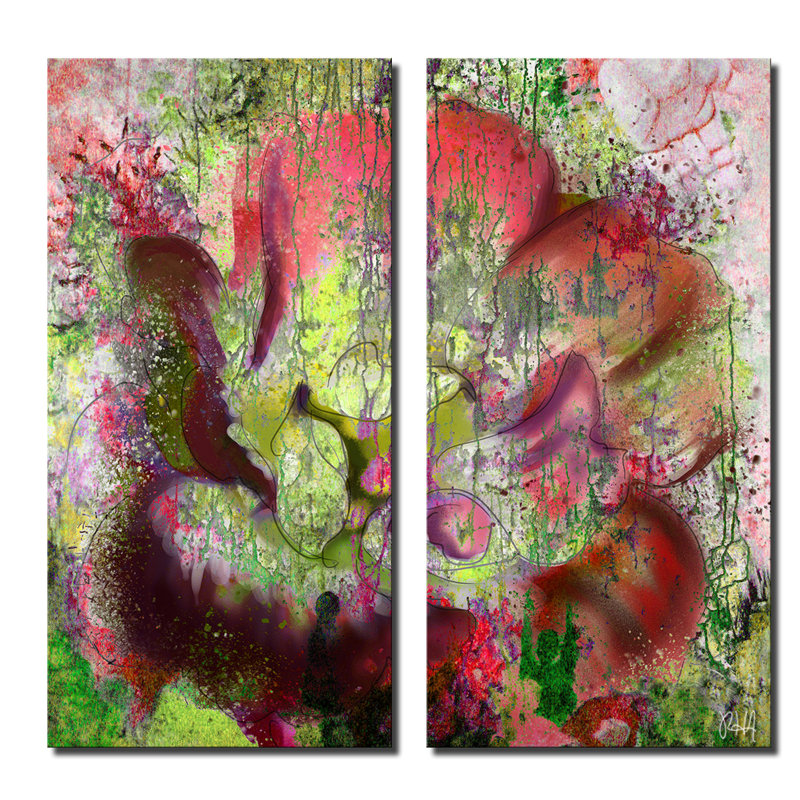 " Painted Petals LVI " by Tristan Scott 2 - Pieces, 40" H x 40" W x 1.5" D