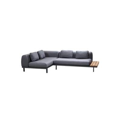 Space Compact 2-Module Corner Sofa With Side Table