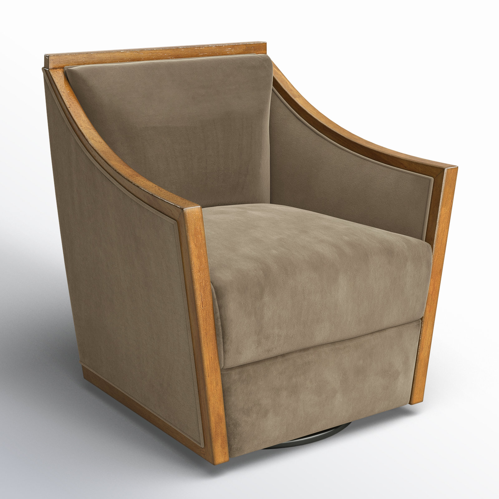 Mortola Swivel Armchair, Taupe Linen Blend
