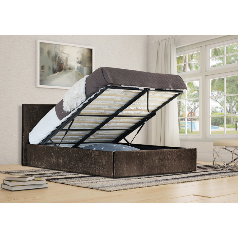 Dodson Upholstered Ottoman Storage Bed, Kingsize (5'), Brown