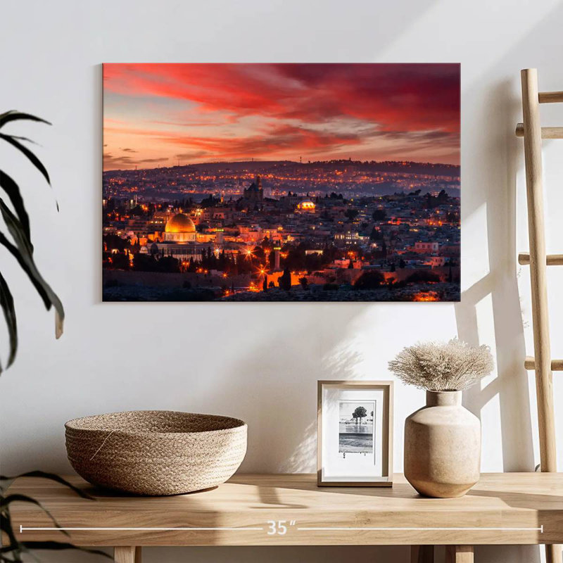Hannes Jerusalem At Sunset, 16" H x 24" W