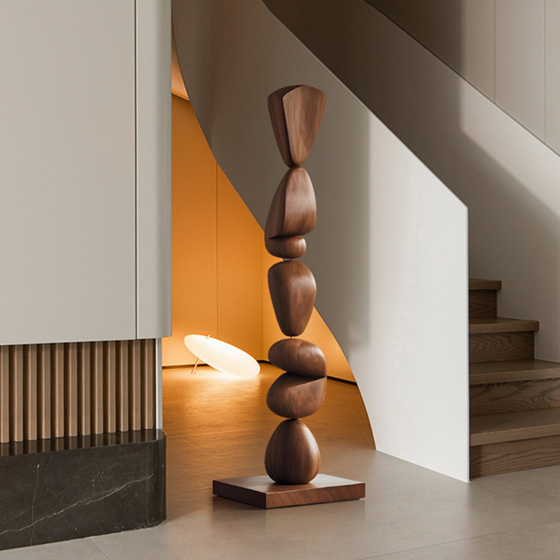 Ornements de sculpture créatifs en bois d'hévéa