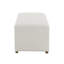 Simple long tabouret rectangulaire blanc, salon, chambre à coucher, entrée, matériau de peau, base silencieuse, palette de couleurs à faible saturation, dimensions ergonomiques, trépied en bois massif stable