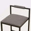 Ensemble de 2 tabourets de bar à hauteur de comptoir avec dossier et pieds en métal modernes sans accoudoirs et chaises rembourrées en polyuréthane gris