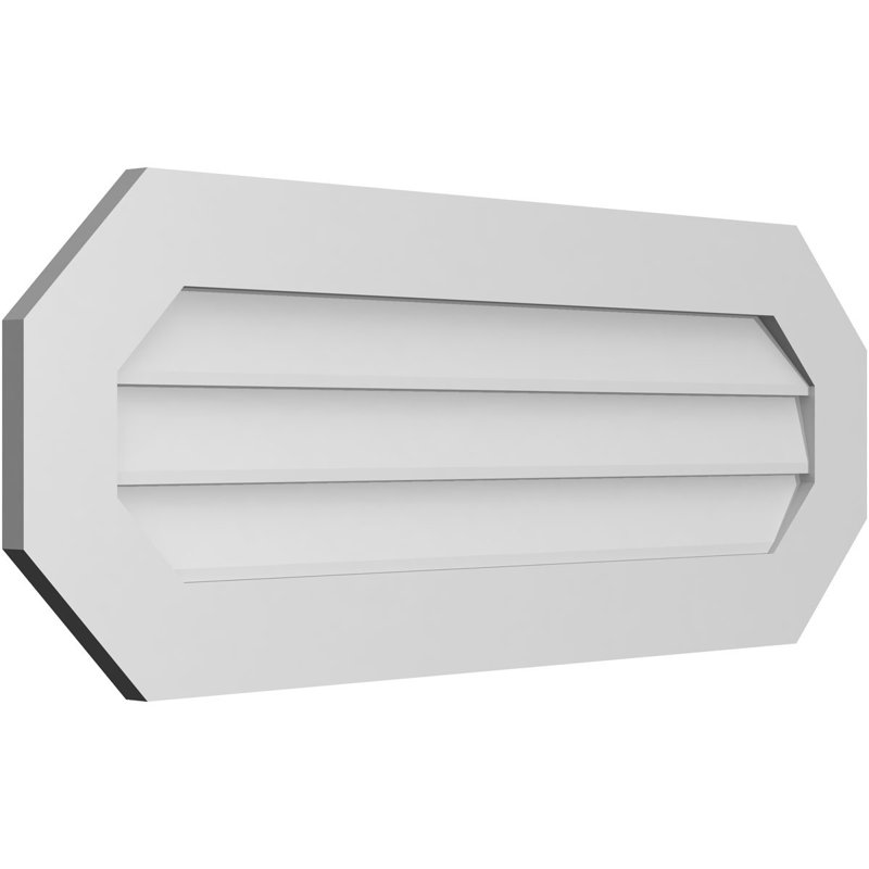 Évent horizontal gondole allongé en surface octogonal Signature, H 16 po x l 42 po x P 1 po