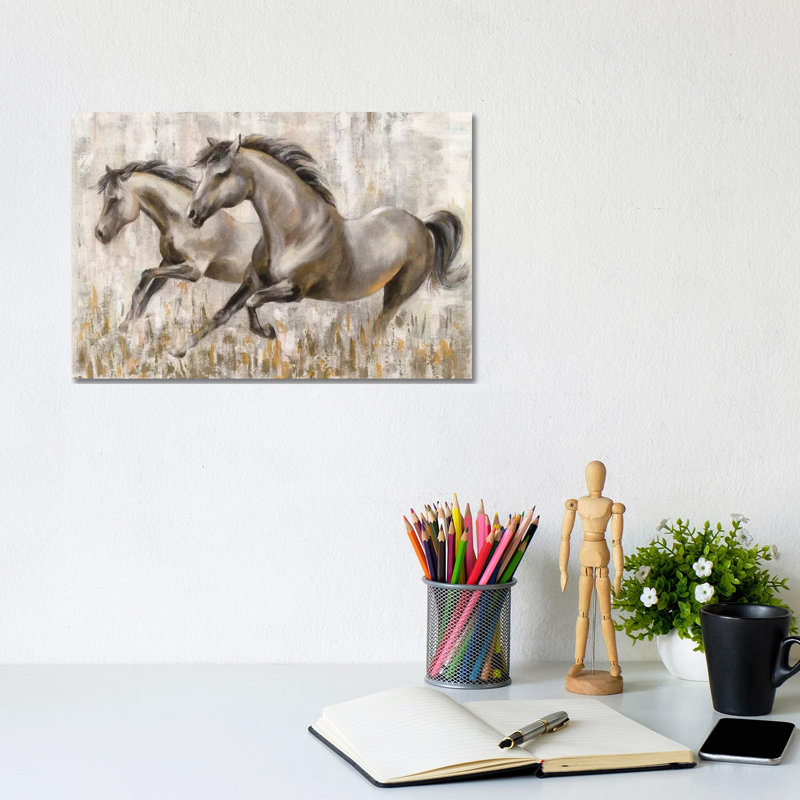 Running Horses by Silvia Vassileva - Wrapped Canvas Painting, 20.32 cm H x 30.48 cm W