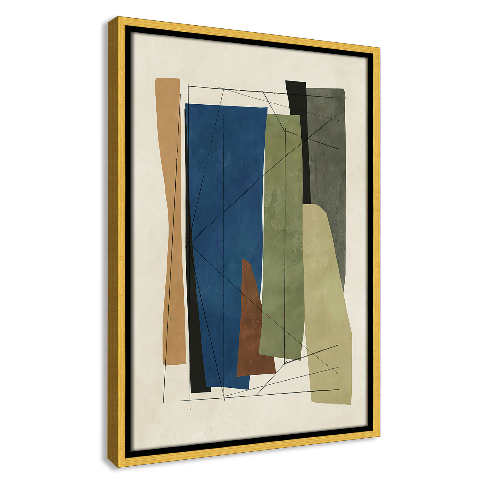 Beckton "Sync I" Print by Tom Reeves, 19.5" H x 13.5" W x 2" D, Gold Framed