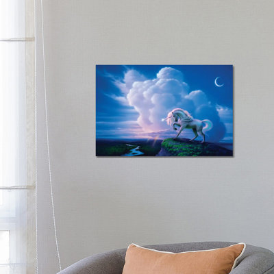 Rainbow Unicorn by Kirk Reinert - Wrapped Canvas Print