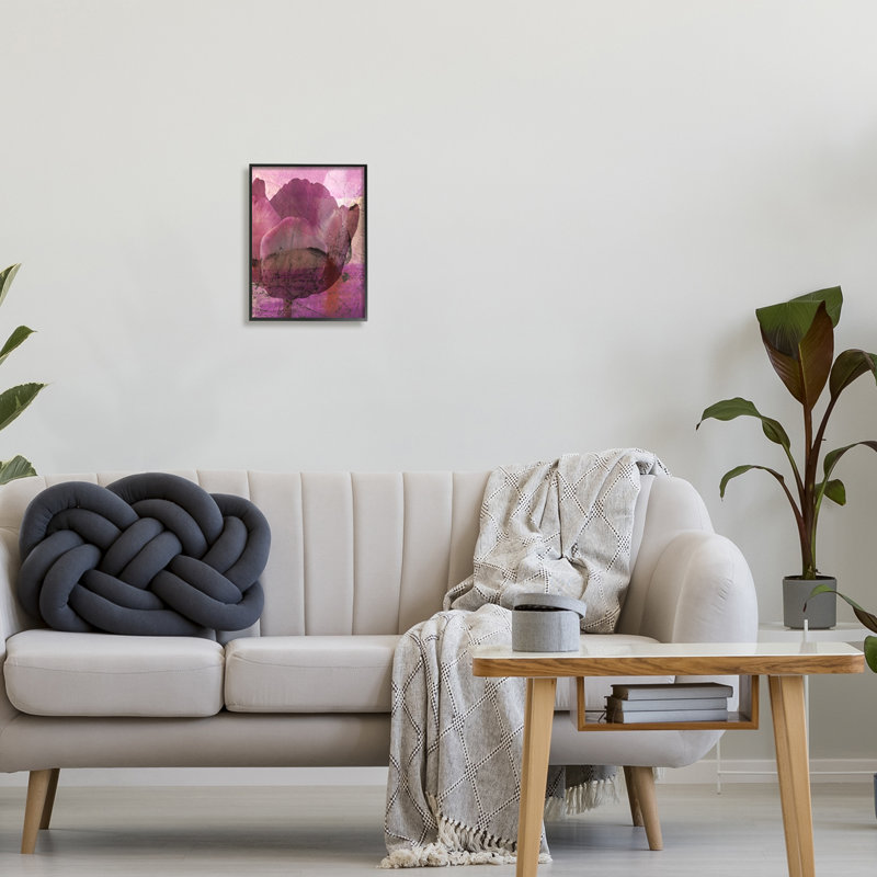 "Abstract Abstract", "Tulipe vieillie", collage par Michelle Oppenheimer - cadre flottant, impression sur bois