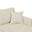 Canapé d'angle crème 3 pièces en velours côtelé avec méridienne double pour 4 personnes, accoudoirs carrés, design bas et housses amovibles faciles d'entretien. 4 options d'assise confortables. Coussins inclus.