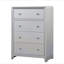 Luxueux commode 1 pièce nickel brossé sur poignées 4 tiroirs à queue d'aronde anglaise avec glissières en métal finition champagne