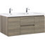 Meuble-lavabo flottant de 60 po avec lavabo, meuble-lavabo mural moderne avec lavabo double en résine et tiroirs à fermeture en douceur-1390735777