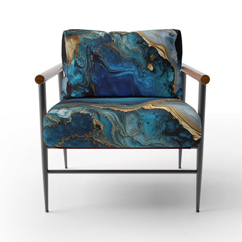 Crillon - Fauteuil d'appoint rembourré en marbre, Noir, noir, noir, noir