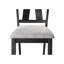 2pc Transitional Dining Side Chairs, Wheat Charcoal Upholstered Corners, Wooden With Square Legs Cottage Chairs 2pc, Post, Solid