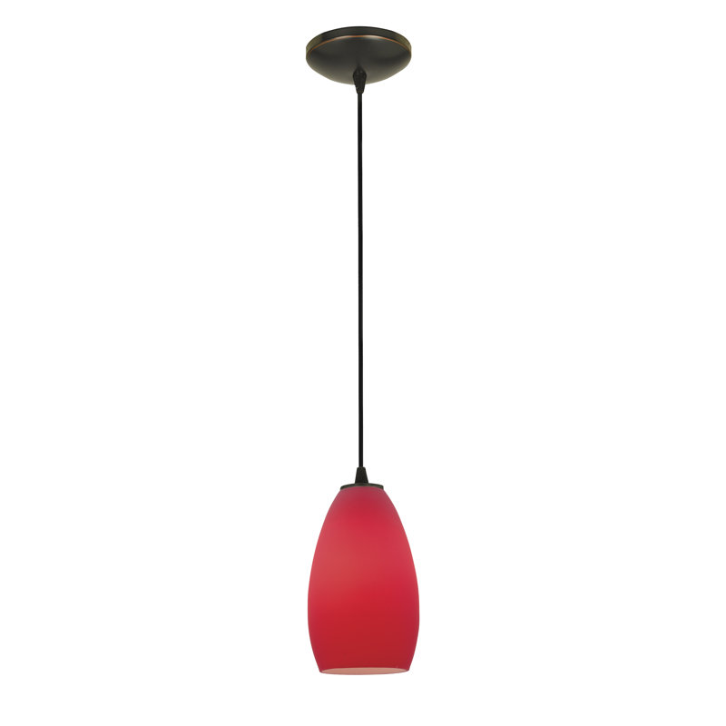 Carballo 1 - Light Single Pendant, Red, Oil Rubbed Bronze