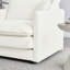 Canapé modulaire en U en chenille blanche, structure et repose-pieds double pour une durabilité modulaire en U, chenille très confortable