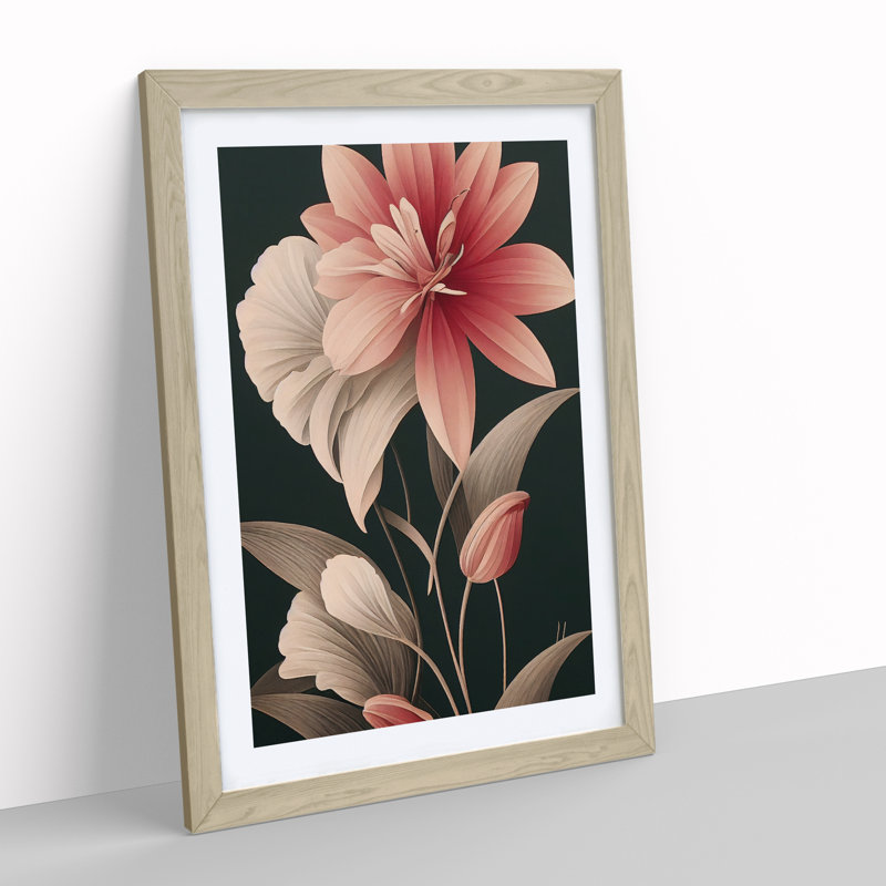 Astounding Flower - Framed Print, 34cm H x 25cm W x 2cm D, Oak Framed