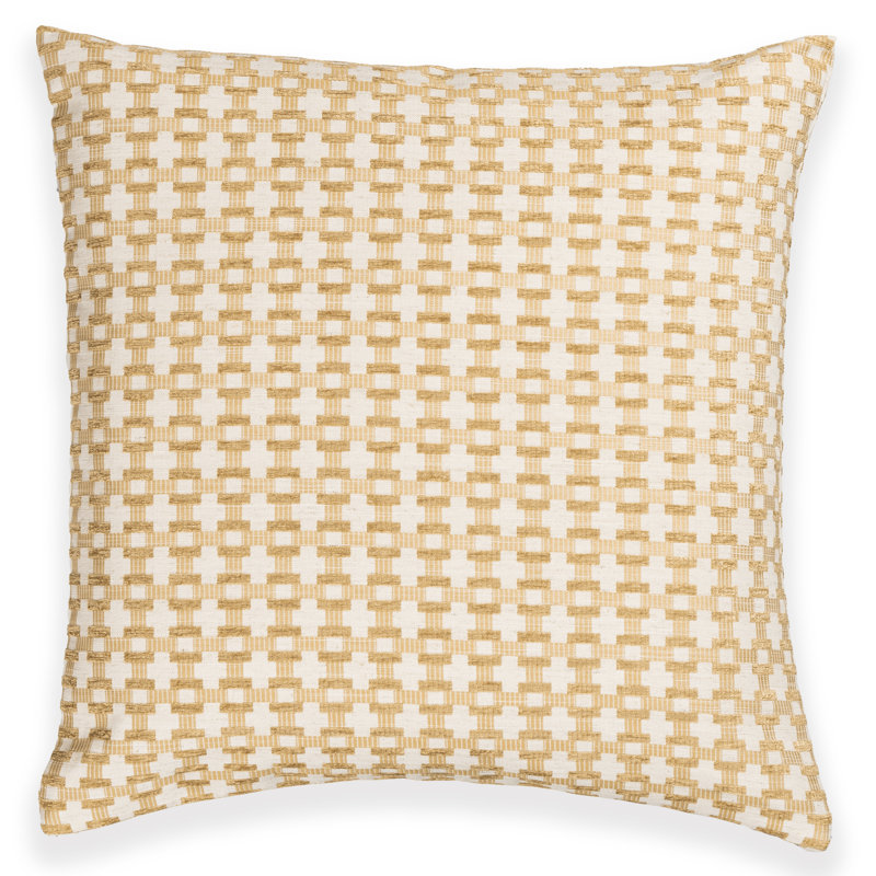 Birch Lane Stride Throw Pillow Throw, Yellow Geometric, Feather, Square 20"