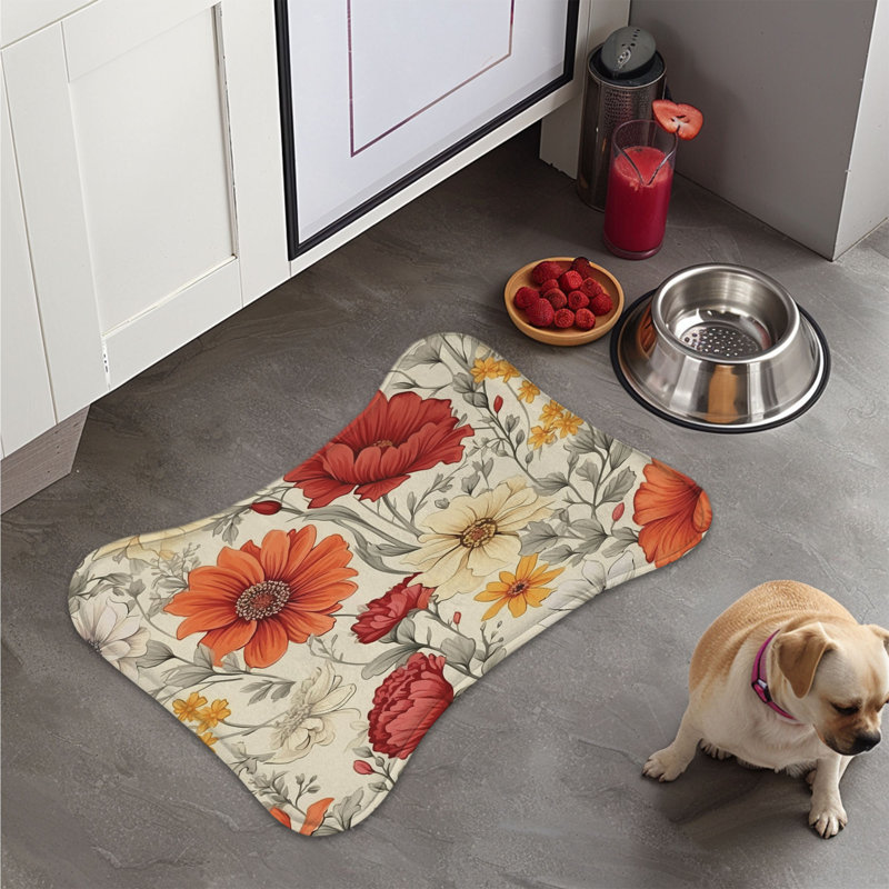 Tapis d'alimentation en forme d'os Vivid Petals - 1 pièce