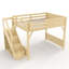 Lit mezzanine peu encombrant avec garde-robe et rangement intégrés-469632413