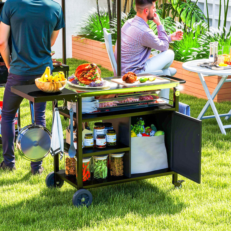 Dakota Fields Bar Cart with Metal Outer Material
