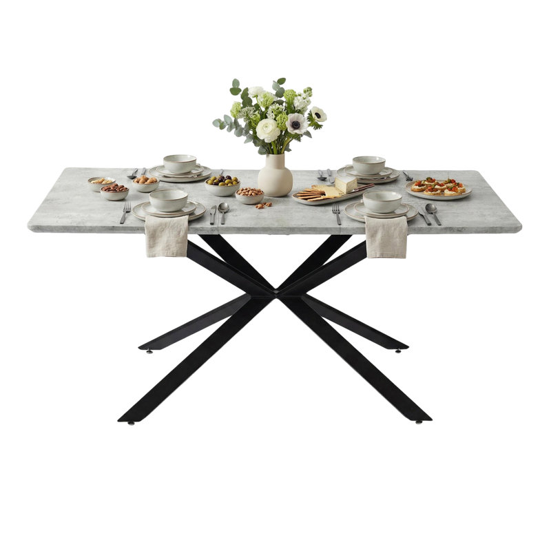 Extendable Beech Metal Base Dining Table