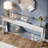 Mirrored Console Table with Shelf, 59" Modern Entryway Table Glass Sofa Table with Mirror Finish