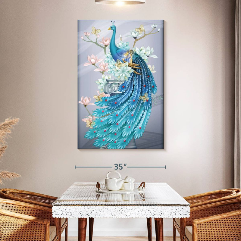Brampt Mythical Blue Phoenix, 51" H x 34" W