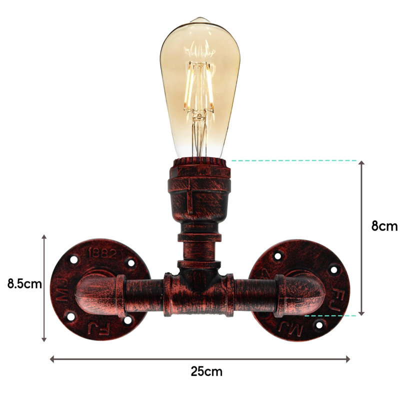 Avent Armed Sconce, Rustic Red