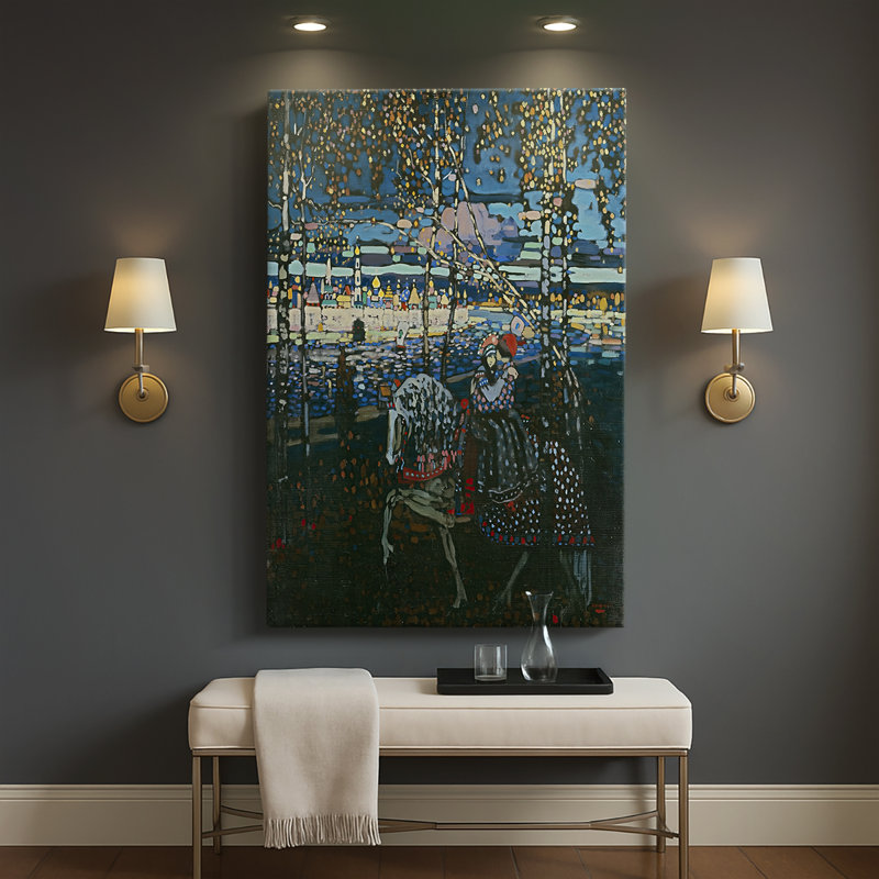 «Riding Couple», toile tendue par Wassily Kandinsky, 32 x 48