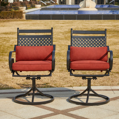  Ensemble de 2 chaises de patio pivotantes pour l'extérieur