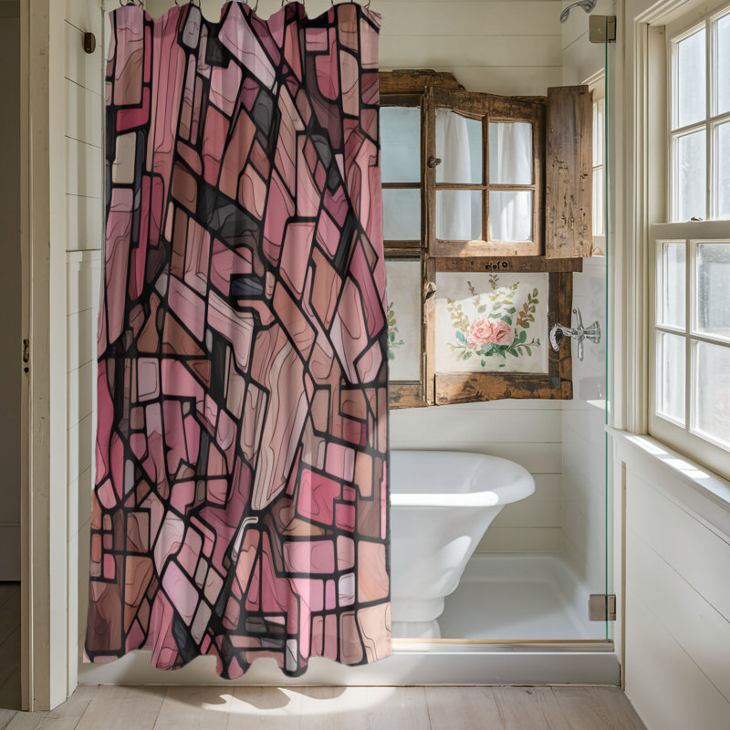 Broken Fragments - Rideau de douche Premium, H 74 po x l 71 po