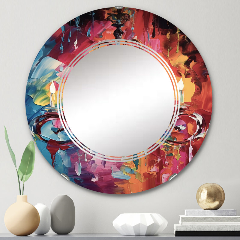 Fiarvayle - Miroir mural rond Glam, 24 po x 24 po