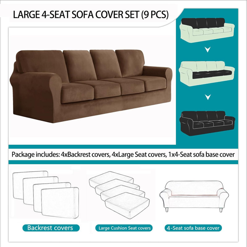Outdoor Patio Sofa Cover, 20-27.5", Dark Brown