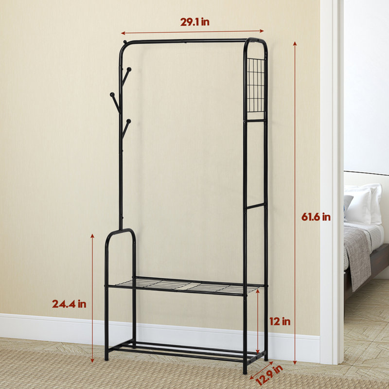 Practical Metal Storage Rack, Black