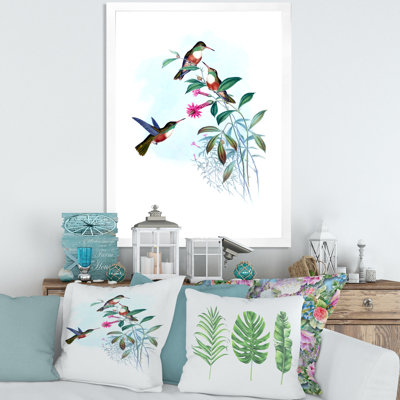 Colibri rétro IV - peinture sur toile