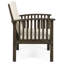 Extérieur de 4 fauteuils club en bois, finition grise, coussins crème-eau, confortable pour les fauteuils de patio en bois 4, conception peu encombrante, cour pour coussins