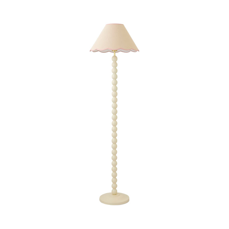 Helgomar 145cm Matte Traditional Floor Lamp, Cream/Pink, Cream
