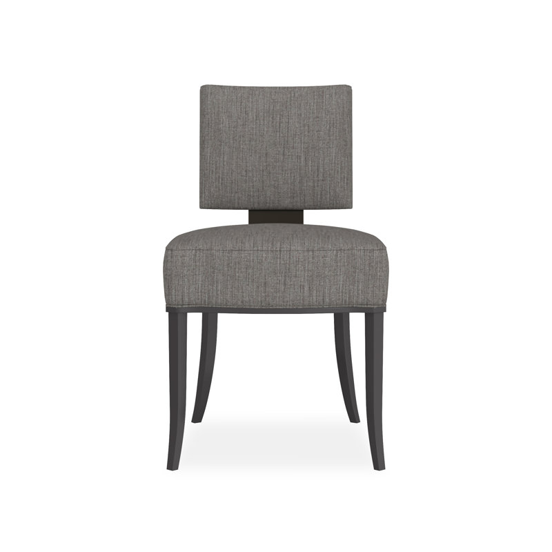 Caracole Classic Upholstered Dining Chair, Gray, Black/Bronze
