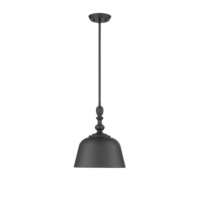 Hempstead 1 - Light Single Dome Pendant in Matte Black, Matte Black