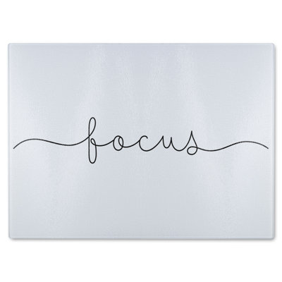 Text Focus Designer Glass Chopping Board