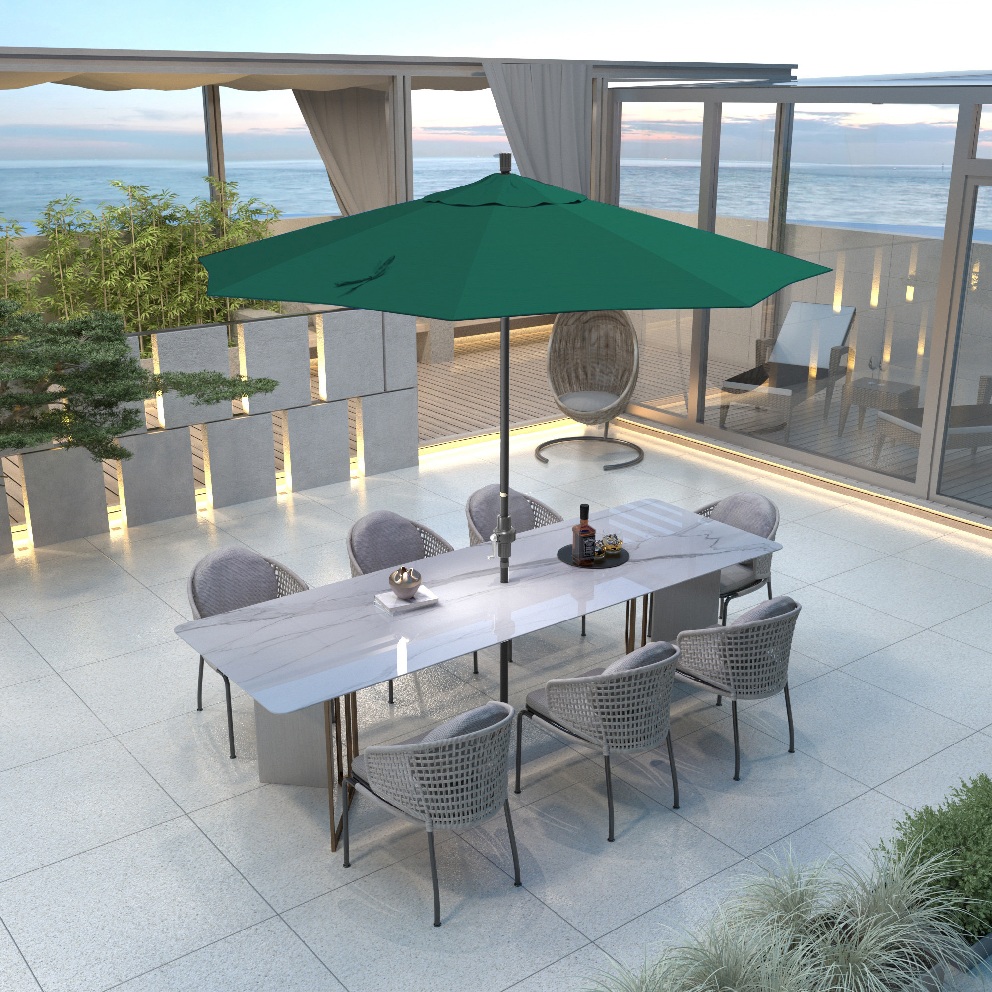108'' Sunbrella® Outdoor Umbrella, Spectrum Aztec Sunbrella® Plainweave