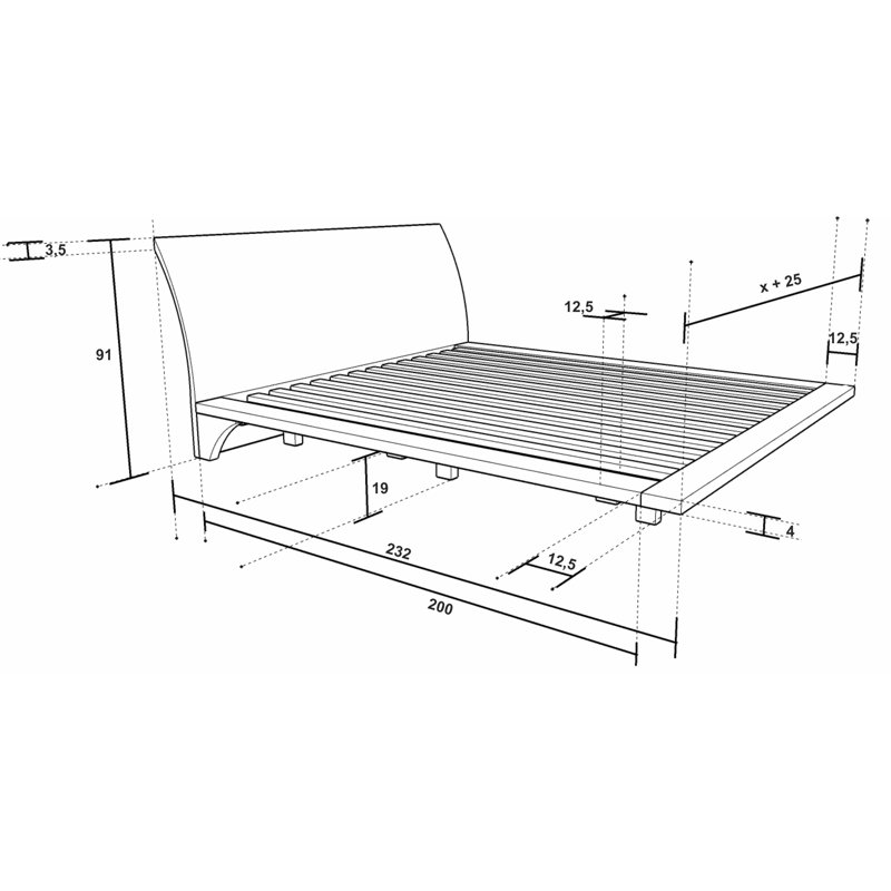 Bed RAY Solid Wood Cherry