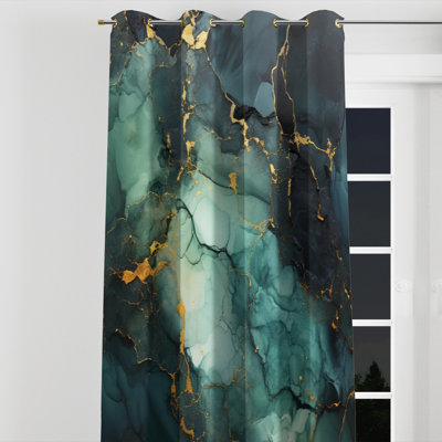 Jauregui - Abstract Marble Marble Velvet Room Darkening Grommet Curtain - 1 Panel