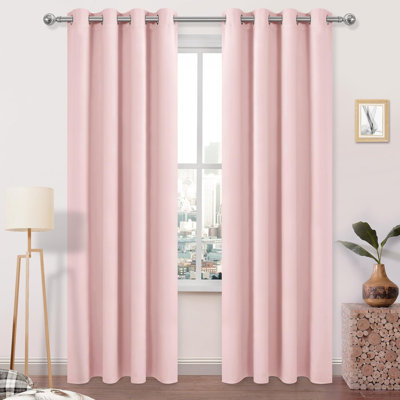 2 Thick Panels Room Darkening 85% Blackout Curtains, Thermal Insulated Block Out Light Grommet Top Drapes