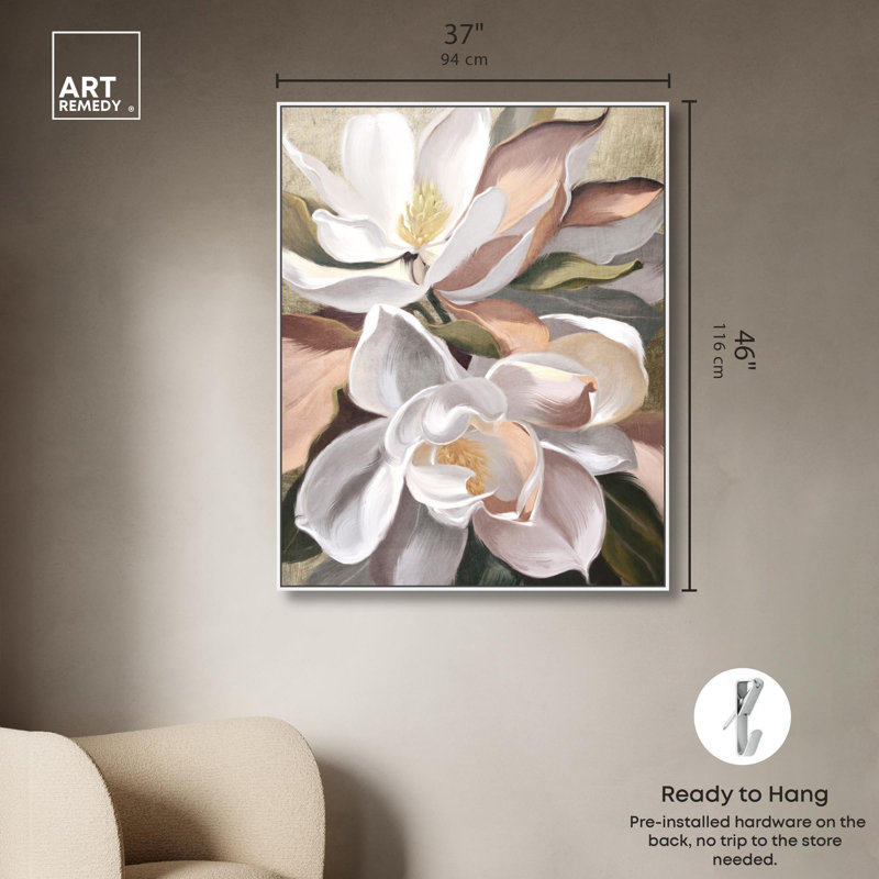 «Floral Expression», reproduction d'art sur toile par Art Remedy, H 36 po x l 45 po, Structure noire