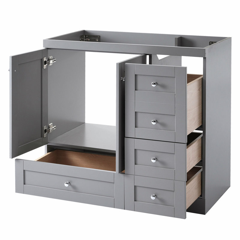 [Cabinet seulement] Meuble-lavabo gris de 36 po (lavabo non inclus)