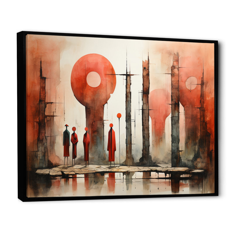 Coral Black Mexico Art The Offrant III, reproduction d'art sur toile, H 12 po x l 20 po, Cadre flottant noir